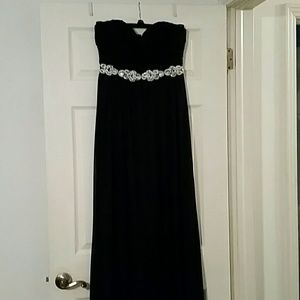 Davids Bridal Navy blue strapless formal gown sz 9